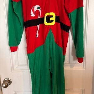 Cat & Jack Festive Elf Onesie Pajamas 16